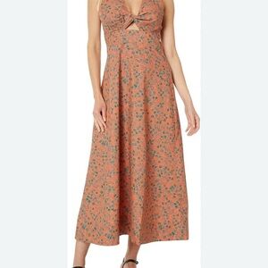 Madewell Stephanie twist Floral Orange Maxi Dress